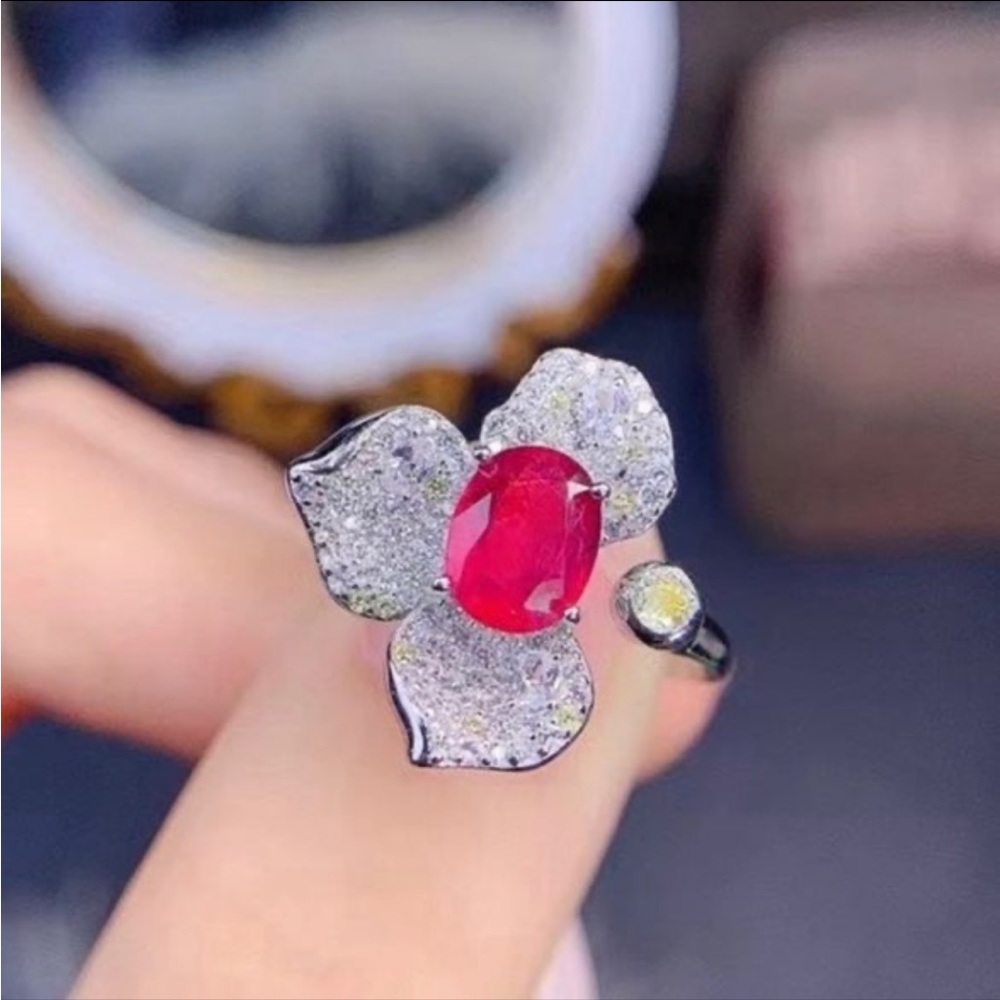 Unique Designer Natural Myanmar Ruby Ring - image 3